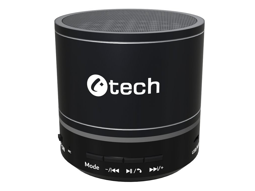 C-TECH reproduktor SPK-08B, bluetooth, baterie, USB-C, černý