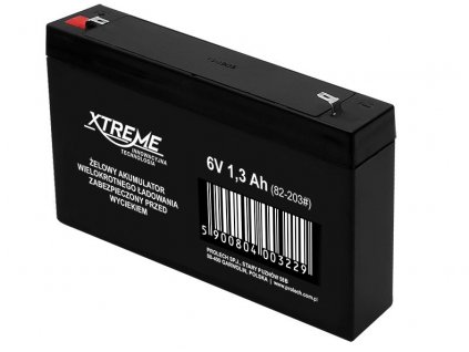 Baterie olověná 6V / 1,3Ah Xtreme 82-203 gelový akumulátor