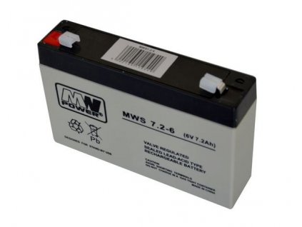 Baterie MWS Power 6V/7,2 Ah AGM gelový akumulátor