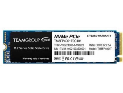 Team SSD M.2 1TB (R:3400, W:2900), MP34 PCIe Gen3.0 x4 NVMe 1.3