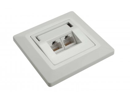 Zásuvka Solarix SX9-2-5E-UTP-WH CAT5E UTP 2 x RJ45 pod omítku bílá