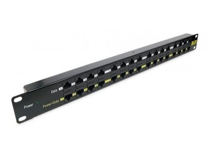 Patch panel POE UTP cat.5e 16p 1U Black (provedení 19" rack)