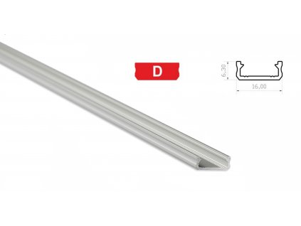 Hliníkový profil pro LED pásky D mini povrchový 1m ELOXOVANÝ