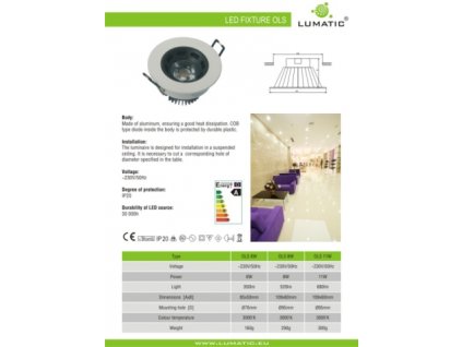 Downlight LED 12W AC85-265V round