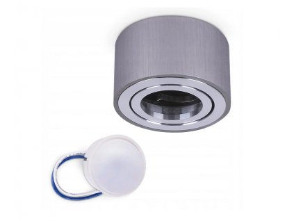 Přísazené svítidlo halogenové LED SHORT stříbrné + žárovka