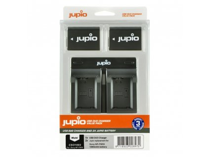 Set Jupio 2x baterie NP-FW50 - 1030 mAh + duální nabíječka