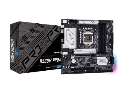 ASRock MB Sc LGA1200 B560M PRO4, Intel B560, 4xDDR4, 1xDP, 1xHDMI, mATX
