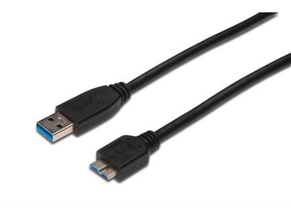 Digitus USB 3.0 kabel, USB A - Micro USB B, M / M, 0,25 m,UL, bl