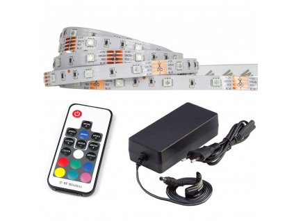 LED pásek - RGB - 5m - 30LED/m - IP20 - rádiový DÁLKOVÝ OVLADAČ K17 - komplet