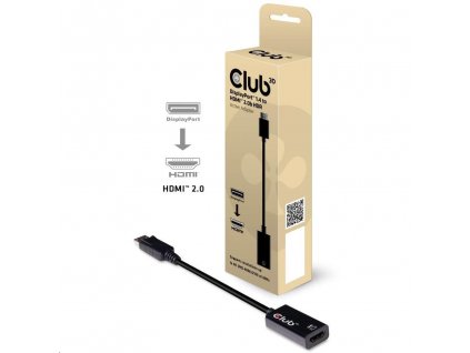 Club3D Adaptér aktivní DisplayPort 1.4 na HDMI 2.0b, HDR, 19cm