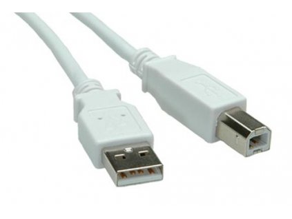 Kabel USB 2.0 A-B 4,5m, bílý/šedý