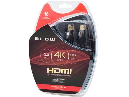 BLOW Kabel HDMI-HDMI 1,5m PREMIUM, black, gold 4K 2.0