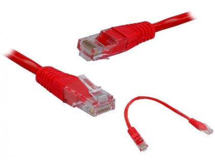 UTP Patch Kabel Lexton RJ45 CAT5E 0,25m 8P8C 1:1 Červená