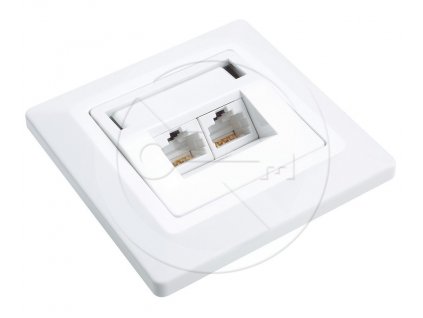 Zásuvka Solarix CAT6 UTP 2 x RJ45 pod omítku bílá SX9-2-6-UTP-WH