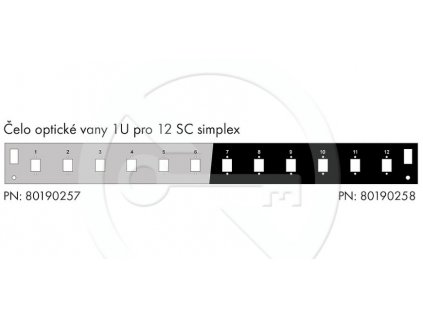 Čelo optické vany Solarix 1U pro 12 SC simplex/LC duplex/E2000 BK