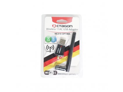 USB WiFi Dongle OCTAGON WL618 OPTIMA 600Mb/s, s anténkou 2dB, 5G, Realtek 8811CU