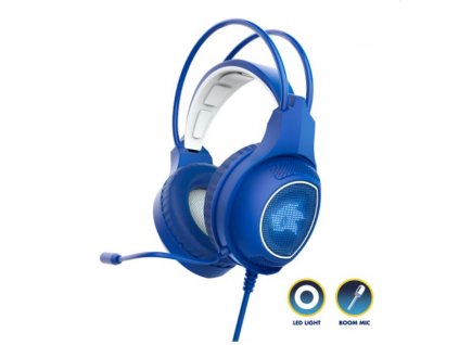ENERGY Gaming Headphones ESG 2 Sonic, herní sluchátka s bílým LED osvětlením a podobiznou legendárního ježka Sonica