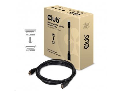 Club3D Kabel prodlužovací HDMI 2.0, 4K60Hz UHD (M/F), 3m