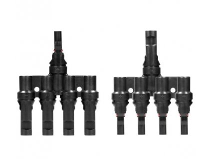 Konektor MC4 pro solární panely, rozbočení 4 panely, pár /T5/