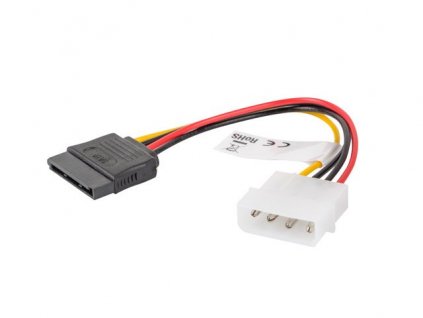 LANBERG Molex (M) na SATA (F) kabel 15cm