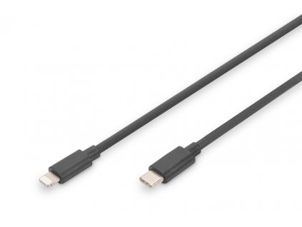 DIGITUS Pružinový kabel USB - C na Lightnig MFI C94 TPU USB 2.0, PD20W Max. 1m