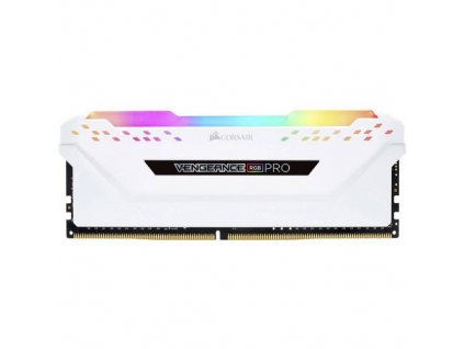 CORSAIR 16GB=2x8GB DDR4 3600MHz VENGEANCE RGB PRO WHITE s RGB LED CL18-19-19-39 1.35V XMP2.0 (RGB LED, 16GB=kit 2ks 8GB s bílým chladičem)