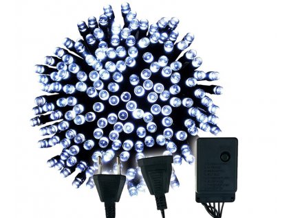 LED vánoční řetěz - 100LED - 10M - IP20 - 8 funkcí -studená bílá