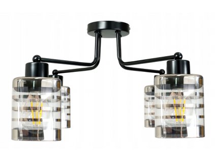 Závěsná lampa DRON 4xE27 - SKLENĚNÁ KOSTKA