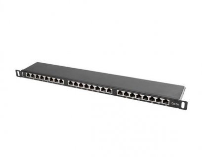 LANBERG PATCH PANEL 24 PORT 0.5U 19” CAT.5E SHIELDED BLACK