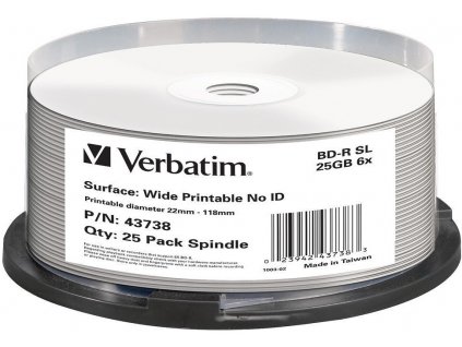 Médium Verbatim BD-R 25GB 6x WIDE PRINTABLE 25-cake