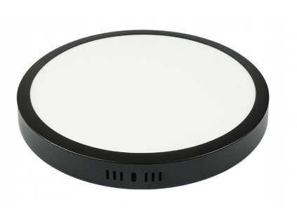 Kruhový LED panel pro povrchovou montáž - černý - 24W - studená bílá