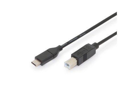 Digitus Připojovací kabel USB typu C, typ C na B M/M, 1,8 m, 3A, 480 MB, verze 2.0, bl