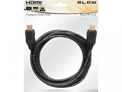 Kabel HDMI - HDMI 3m 1.4 ethernet AL/Mg , GOLD, závěska