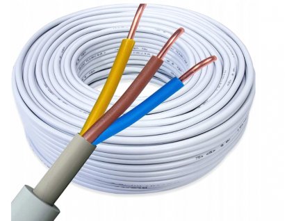 Elektrický kabel 3x1 bílý kabel OMY - 1m