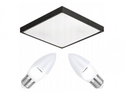 Stropní LED svítidlo LARI-S BLACK - 2xE27 IP20 + 2x E27 10W svíčka - teplá bílá