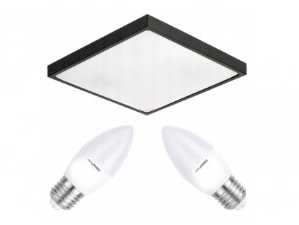 Stropní LED svítidlo LARI-S BLACK - 2xE27 IP20 + 2x E27 10W svíčka - studená bílá
