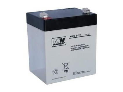 Baterie olověná 12V / 5Ah MWS Power AGM gelový akumulátor
