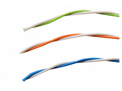 Dvoužilový kroucený kabel oranžová/bílá (100m)