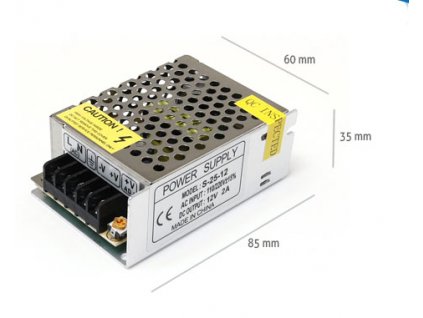 Napájecí zdroj pro LED pásky 3A 36W 12V DC plech