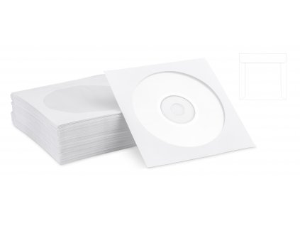 Obal papírový na CD/DVD se zalepovacím klipem 100ks/bal