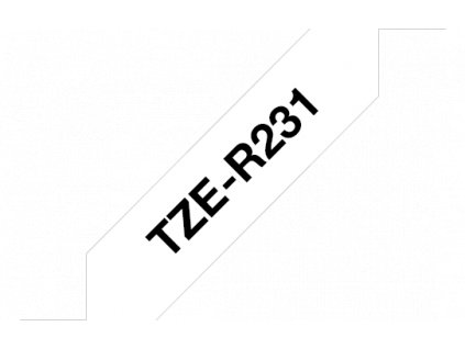 TZE-R231, černý tisk na bílé, šířka 12 mm