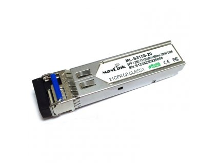 MaxLink 1.25G SFP optický modul, WDM(BiDi), SM, Tx 1310/Rx1550nm, 20km, 1x LC konektor, DDM