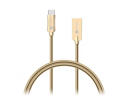 CONNECT IT Wirez Steel Knight USB-C (Type C) - USB-A, metallic gold, 2,1A, 1 m