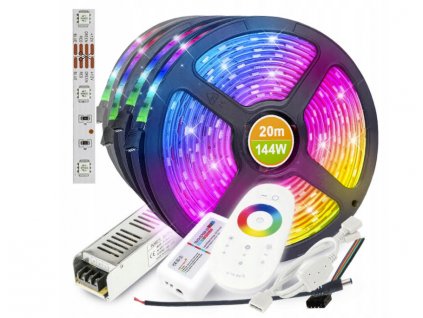 LED pásek RGB 20m + dálkové ovládání + napájecí zdroj