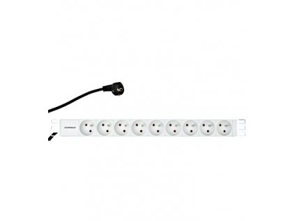 Napájecí panel PDU 19'', 9x ČSN, 1U, kabel 2 m