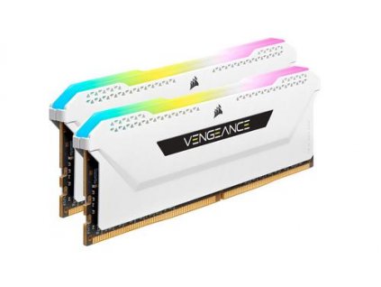 CORSAIR 16GB=2x8GB DDR4 3200MHz VENGEANCE RGB PRO SL WHITE s RGB LED CL16-20-20-38 1.35V XMP2.0 (RGB LED, 16GB=kit 2ks 8GB s bílým chladičem, pro Intel i AMD)