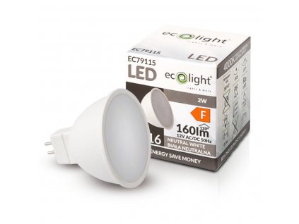 LED žárovka MR16 12V 2W neutrální bílá