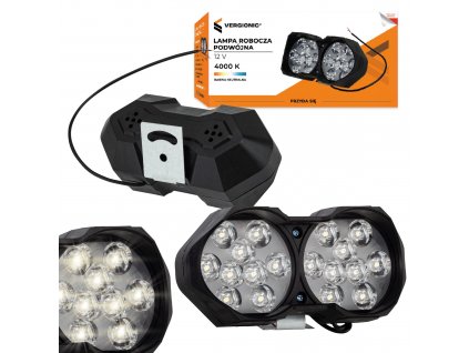 LED dvojitá pracovní lampa do auta 12W 12V