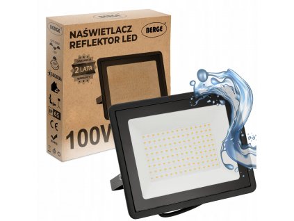 LED reflektor 100W IP65 studená bílá
