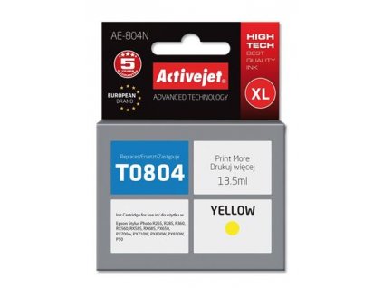 ActiveJet Ink cartridge Eps T0804 R265/R360/RX560 Yellow - 12 ml AE-804